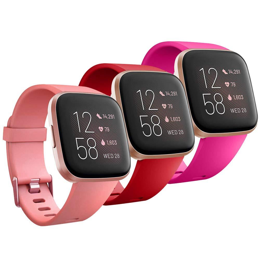 Baaletc Compatible with Fitbit Versa/Versa 2/Versa Lite/Special Edition Bands Sport Strap Material Silicone Strap Bands for Fitbit Versa 2 Smart Fitness Watch Women Men Small Large