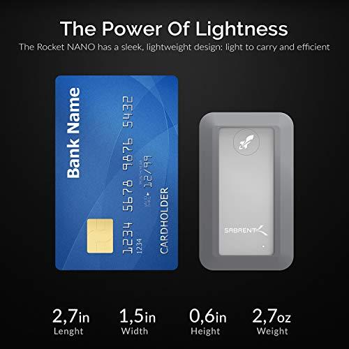 SABRENT SABRENT Rocket Nano Rugged 512GB USB 3.2 10Gb/s External Aluminum Waterproof [IP67] SSD with Bumper Guard in Grey (SB-512-NAWP)