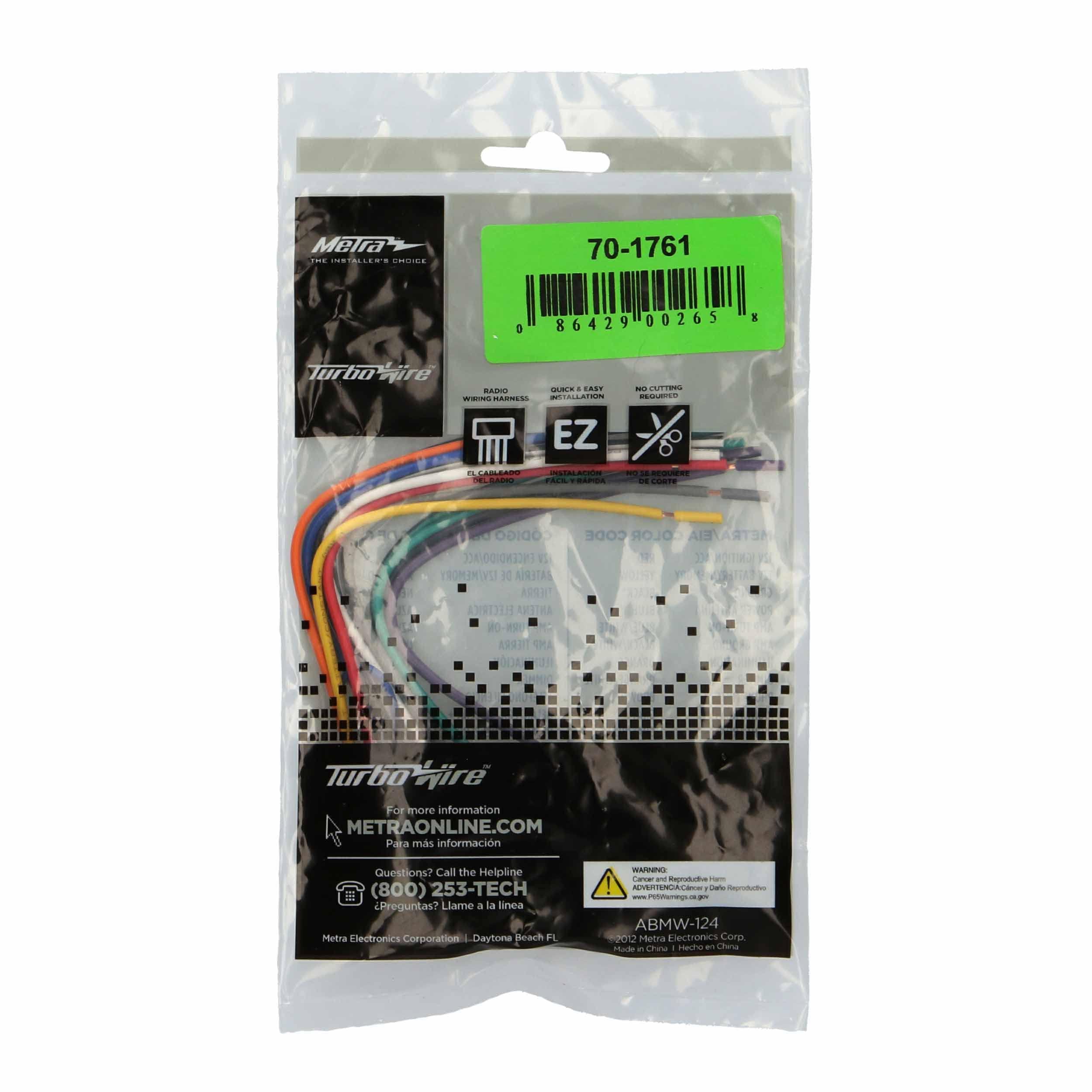 Metra Electronics Metra 70-1761 Radio Wiring Harness For Toyota 87-Up Power 4 Speaker