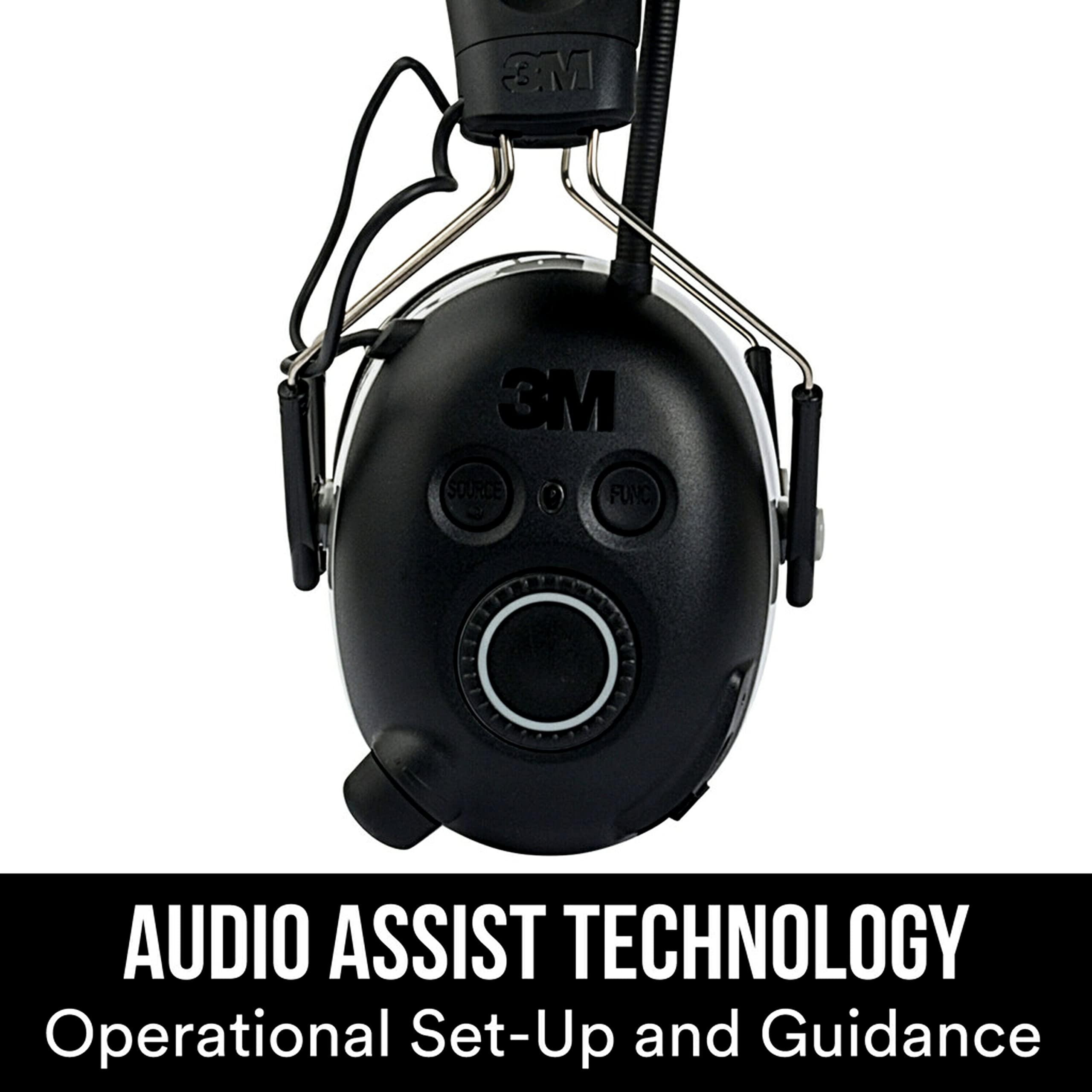 3M 3M WorkTunes Connect + AM/FM Hearing Protector with Bluetooth Technology, Ear protection for Mowing, Snowblowing, Construction, Work Shops