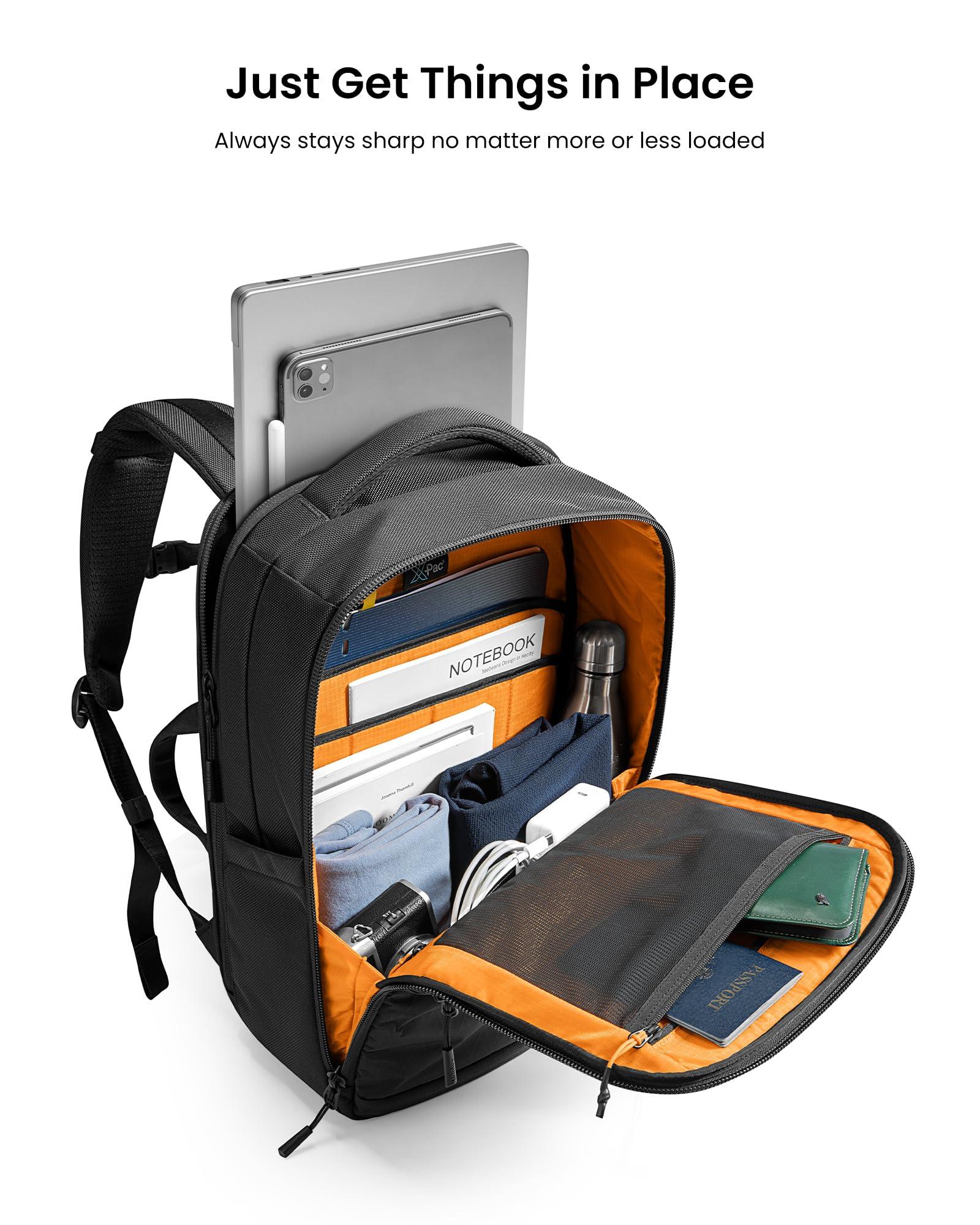 tomtoc tomtoc Laptop Backpack X-Pac Techpack Designed for Business Professional Commuter, City Compact Backpack for 16-inch MacBook Pro, Black