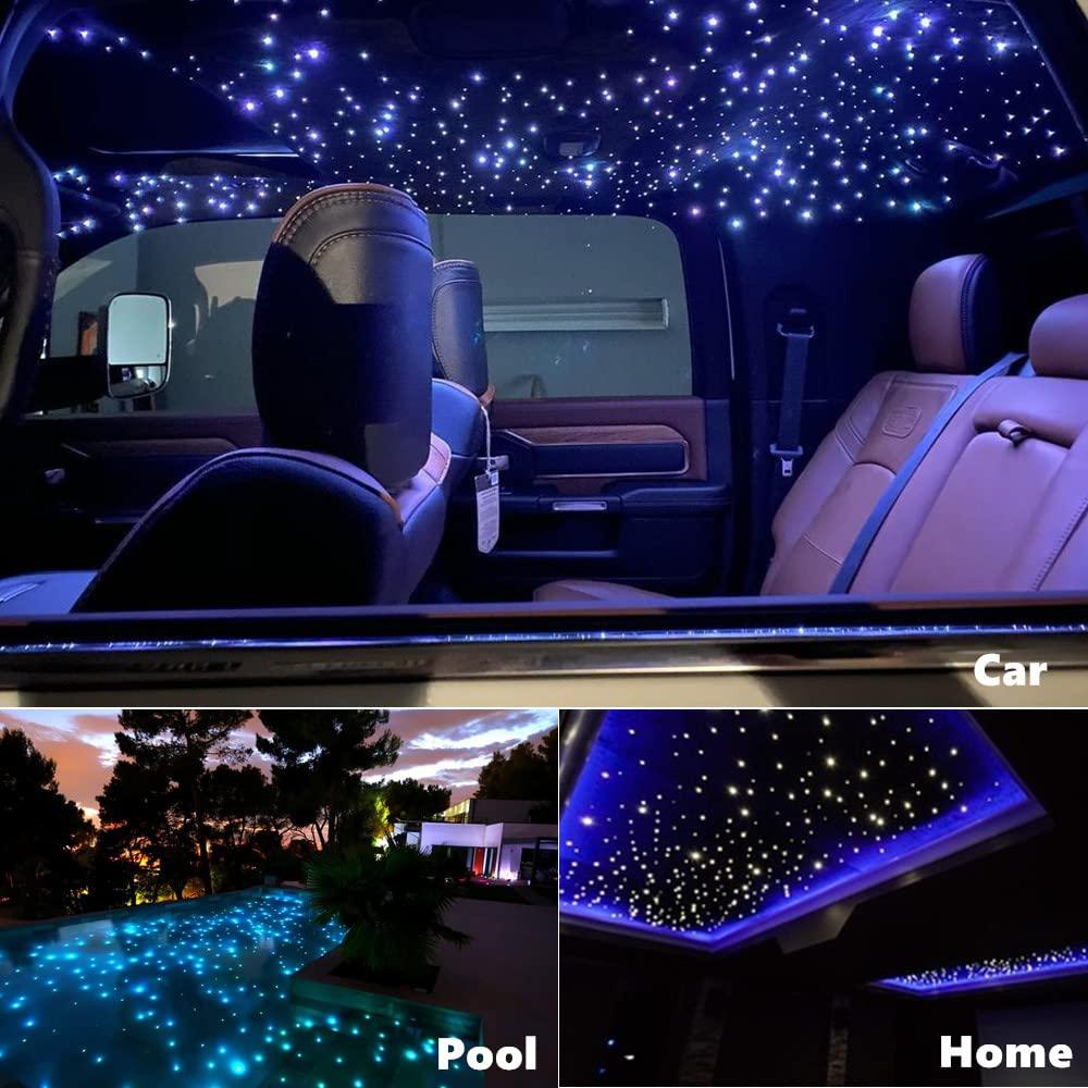 AMKI AMKI Twinkle 16w Fiber Optic Star Ceiling Light kit, 450pcs 0.03in 9.8ft Strands Starlight Headliner kit for Car Home Ceiling Decor Sound Activated Bluetooth/APP Remote Control RGBW Light Engine