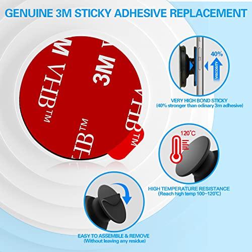 volport 3M Sticky Adhesive Replacement Parts for Pops Socket Base, 6pcs 1.38 Circle Double Sided Tape for Collapsible Grip Stand's Back, 2pcs VHB Sticker Pads for Car Socket Mount & Cell Phone Magnetic Holder