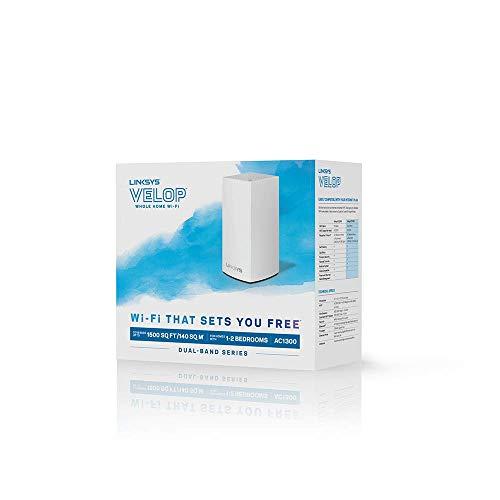Linksys Linksys Velop Mesh Home WiFi System, 1,500 Sq. ft Coverage, 10+ Devices, Speeds up to (AC1300) 1.3Gbps - WHW0101