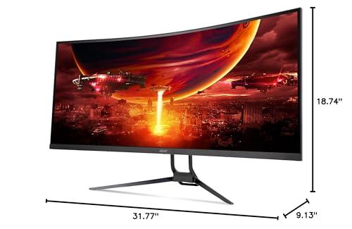 acer Acer Nitro 34 Inch UWQHD 3440 x 1440 1000R Curved PC Gaming Monitor | AMD FreeSync Premium | Up to 180Hz Refresh | Up to 0.5ms | AdobeRGB 90%| Delta E<2 | 1 DP 1.2 & Two HDMI 2.0| EDA343CUR V3bmiippx