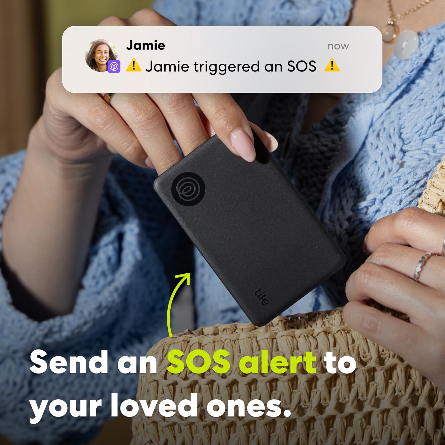 Tile Tile by Life360 Slim (2024) - Wallet Finder, Bluetooth Tracker and Item Locator for Luggage Tags, Passports and More. Both iOS and Android Compatible. Phone Finder. 2-Pack (Black)