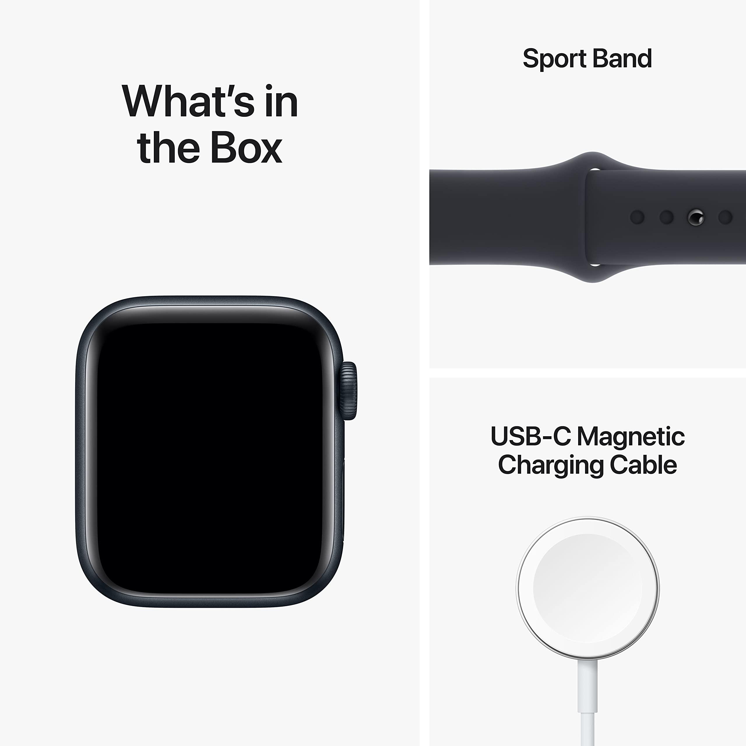 Apple Apple Watch SE (2nd Gen) (GPS, 40mm) - Midnight Aluminum Case with Midnight Sport Band, M/L (Renewed)