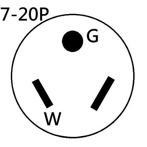 Parkworld Parkworld 61583 NEMA 7-20 Plug Male AC Replacement Power Cord for 20A 277V 5540W (7-20P, 3FT)