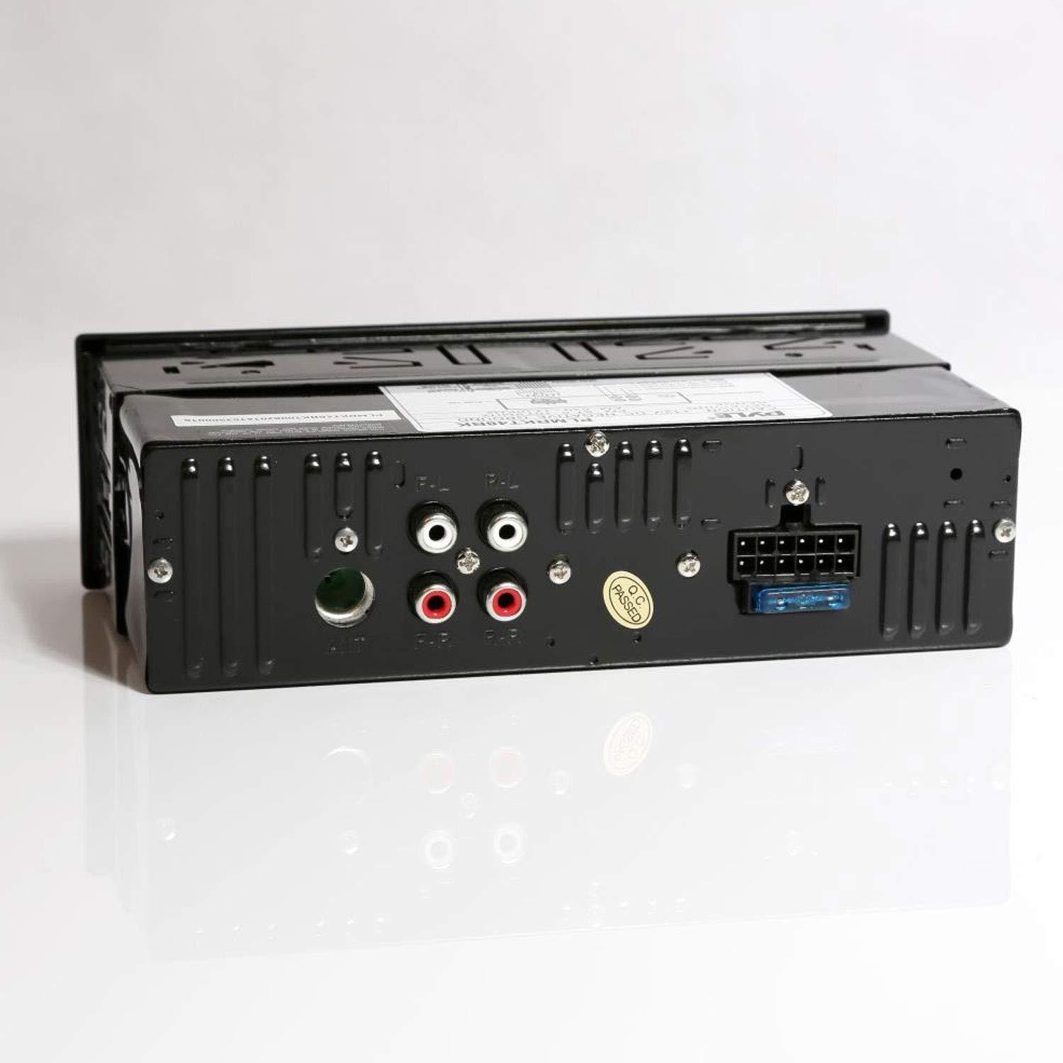 Pyle Pyle Bluetooth Marine Receiver Stereo - 12v Single DIN Style Boat In dash Radio Receiver System with Digital LCD, RCA, MP3, USB, SD, AM FM Radio - Remote Control, Wiring Harness - PLRMR23BTW (White)