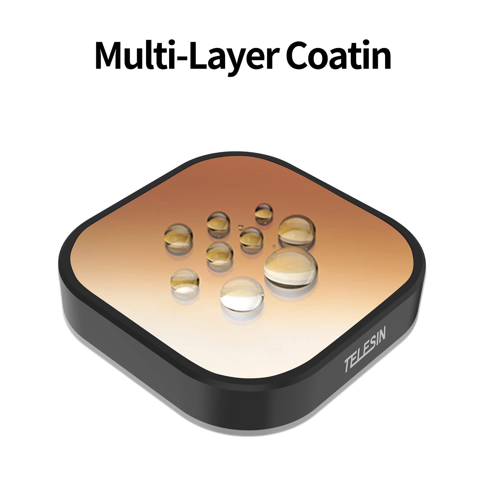 TELESIN TELESIN ND Filter Set 5-Pack CPL ND8 ND16 ND32 ND64 Compatible for GoPro Hero 13 Black, Neutral Density Polarizing Lens Filter Kit Lens Protector Multi-Coated HD Glass for GoPro 13 Accessories