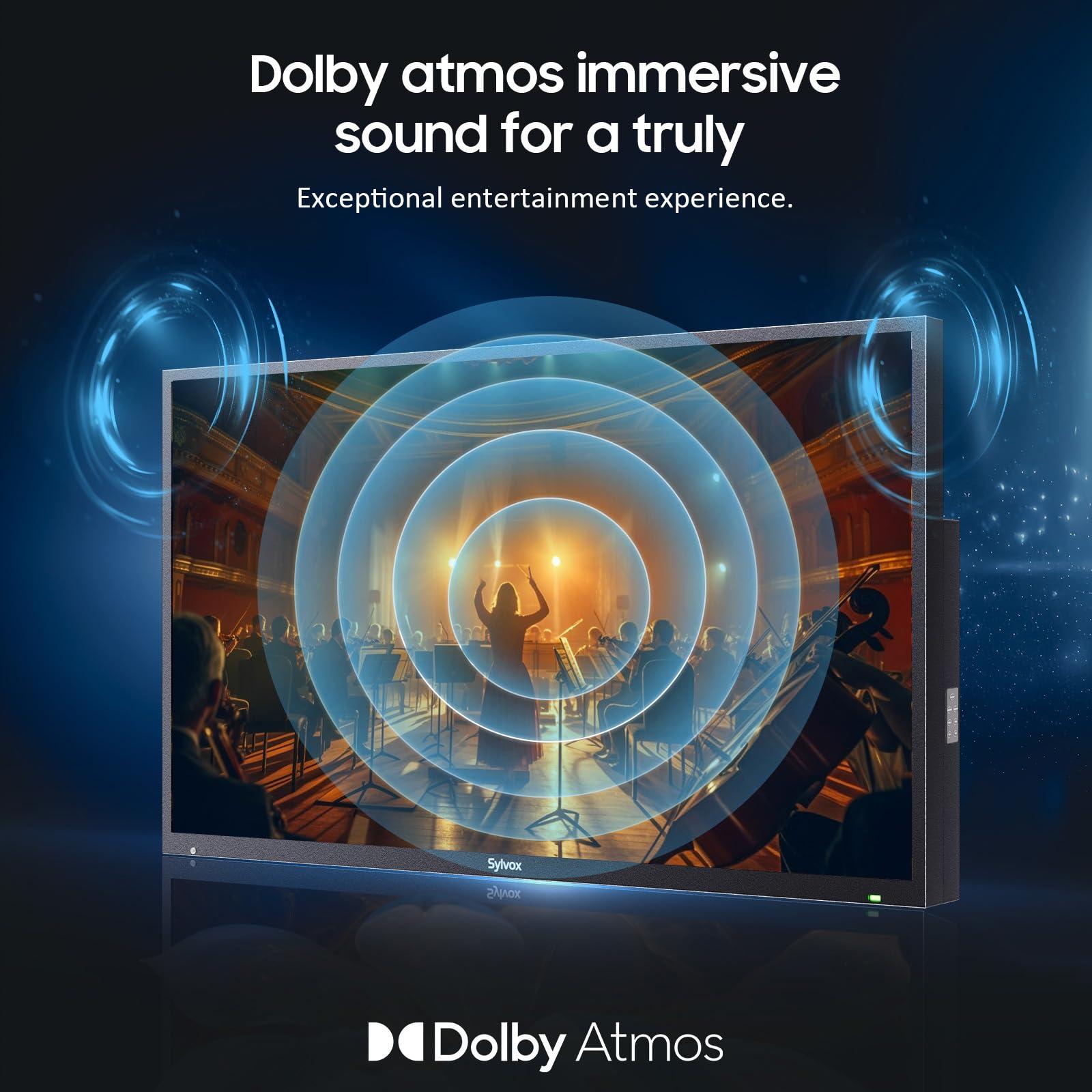 SYLVOX SYLVOX Outdoor TV with TV Mount, 43 inch Smart Outdoor TVs, 4K Weatherproof Television for Outside, Support Google Assistant, Chromecast, 1000 nit Brightness Partial Sun (Deck Pro 2.0/2024)