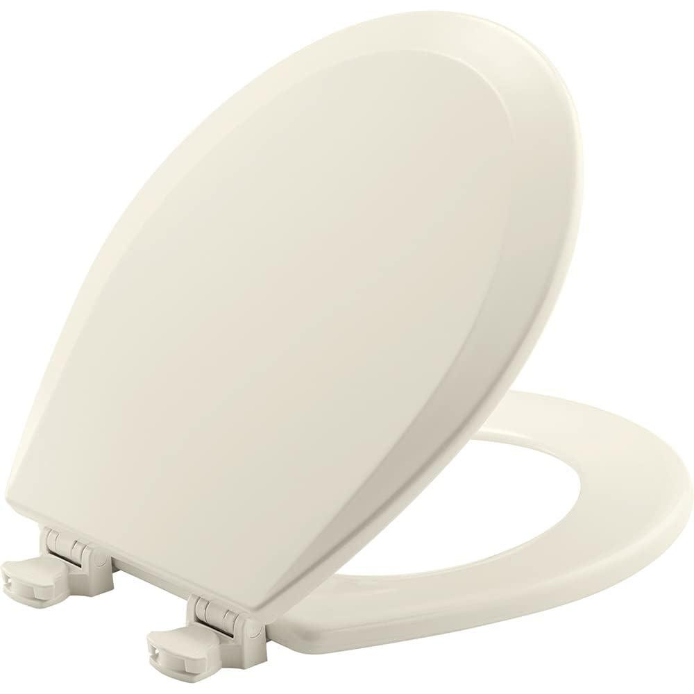 Bemis Bemis 500EC Durable Wood Toilet Seat with Easy Clean Hinges, Round, Biscuit