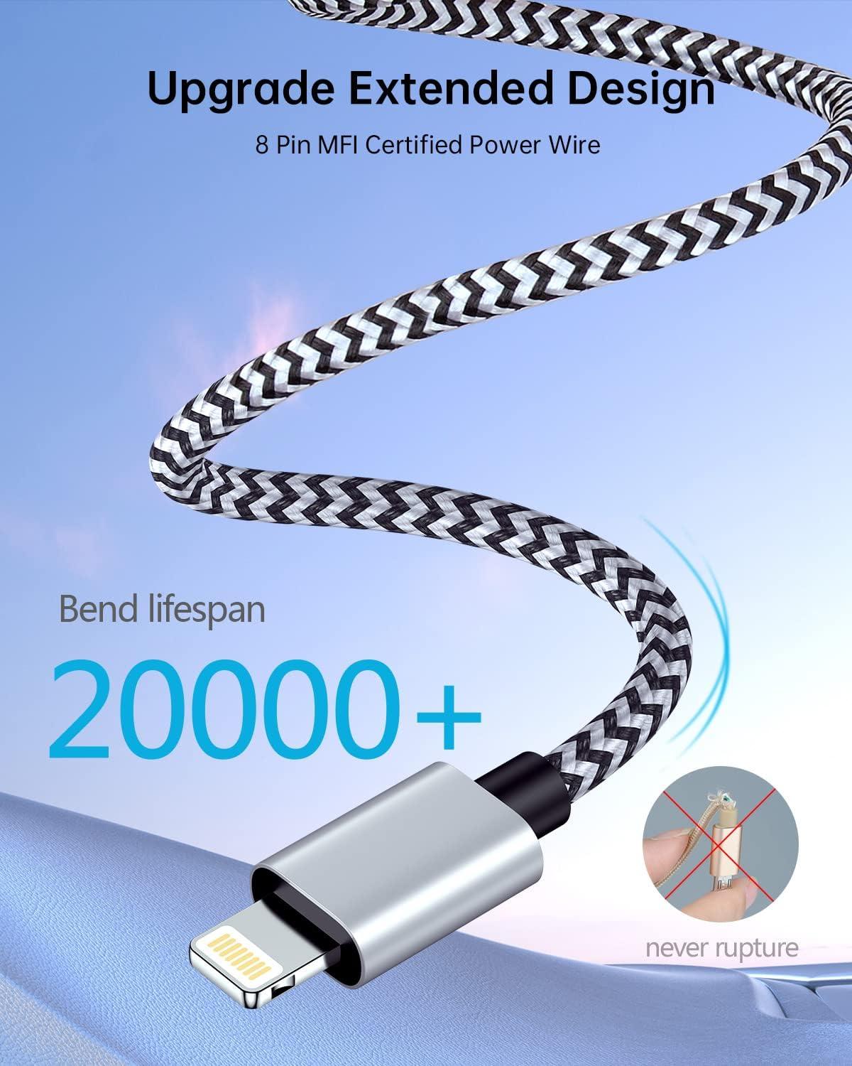 Smilebridge Aux Cord for iPhone, 2 Pack [Apple MFi Certified] Lightning to 3.5mm Aux Audio Headphone Jack Adapter Nylon Braided Car Stereo Cable for iPhone 14 13 12 11 XS XR X to Car Home Stereo/Speaker/Headphone