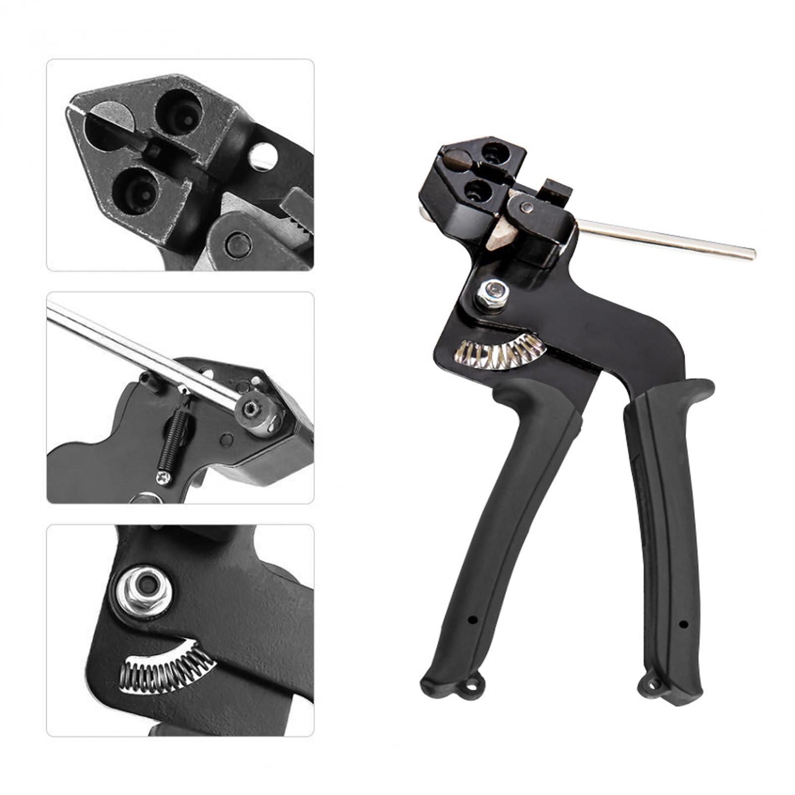 nLn Hope Stainless Steel Cable Tie Gun Metal Zip Tensioner, Multi-Purpose Hand Tensioning Cutting Tool for Self-Locking Metal Zip Ties Cable Strap Tie (PG100 Cable Tie Gun)