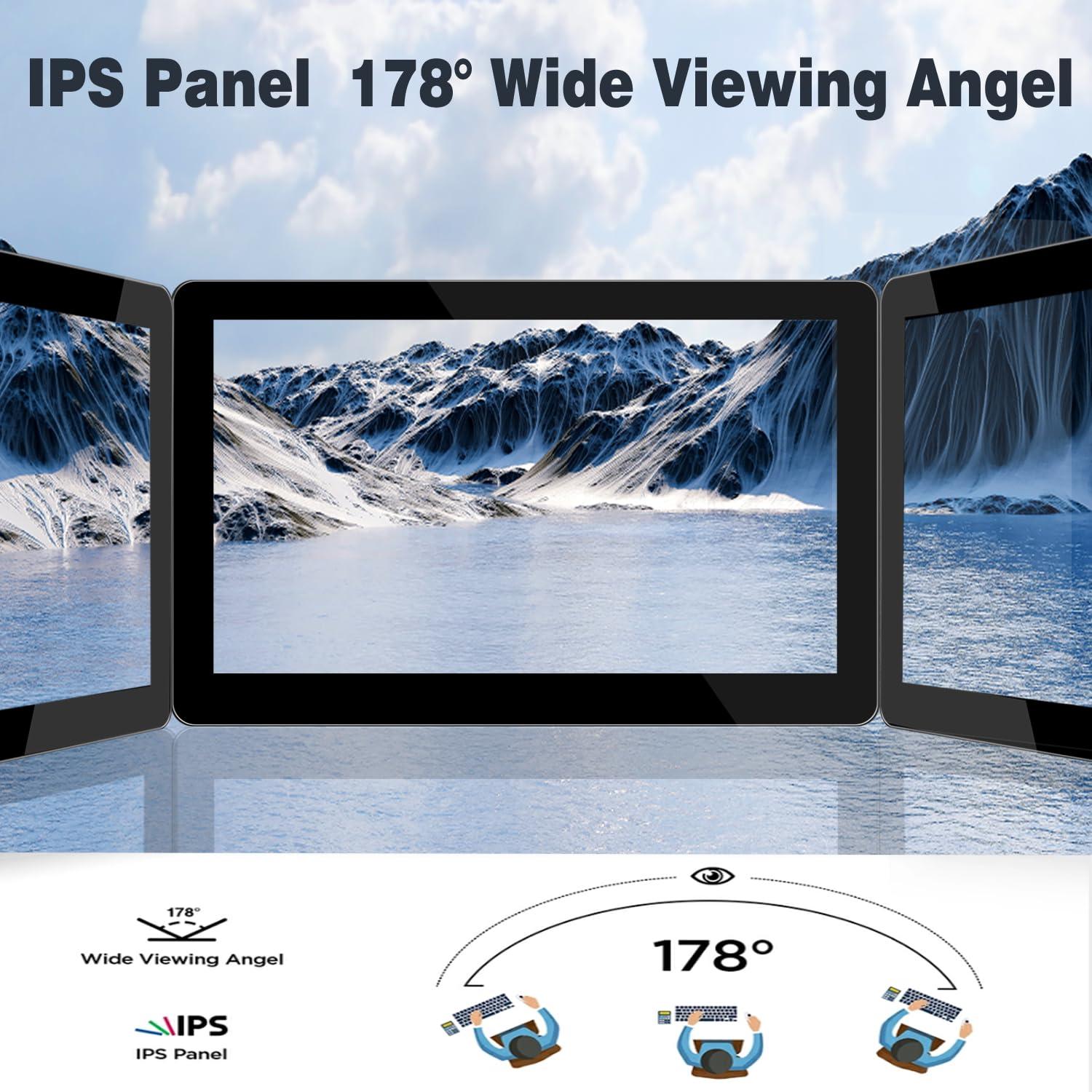 Ulrhzar Ulrhzar 8 Inch Touchscreen Monitor Portable Screen Small Monitor Dual LCD Display 800x480 Compatible with Raspberry Pi PC Jetson Nano Game Consoles Mini Monitor Built-in Speakers