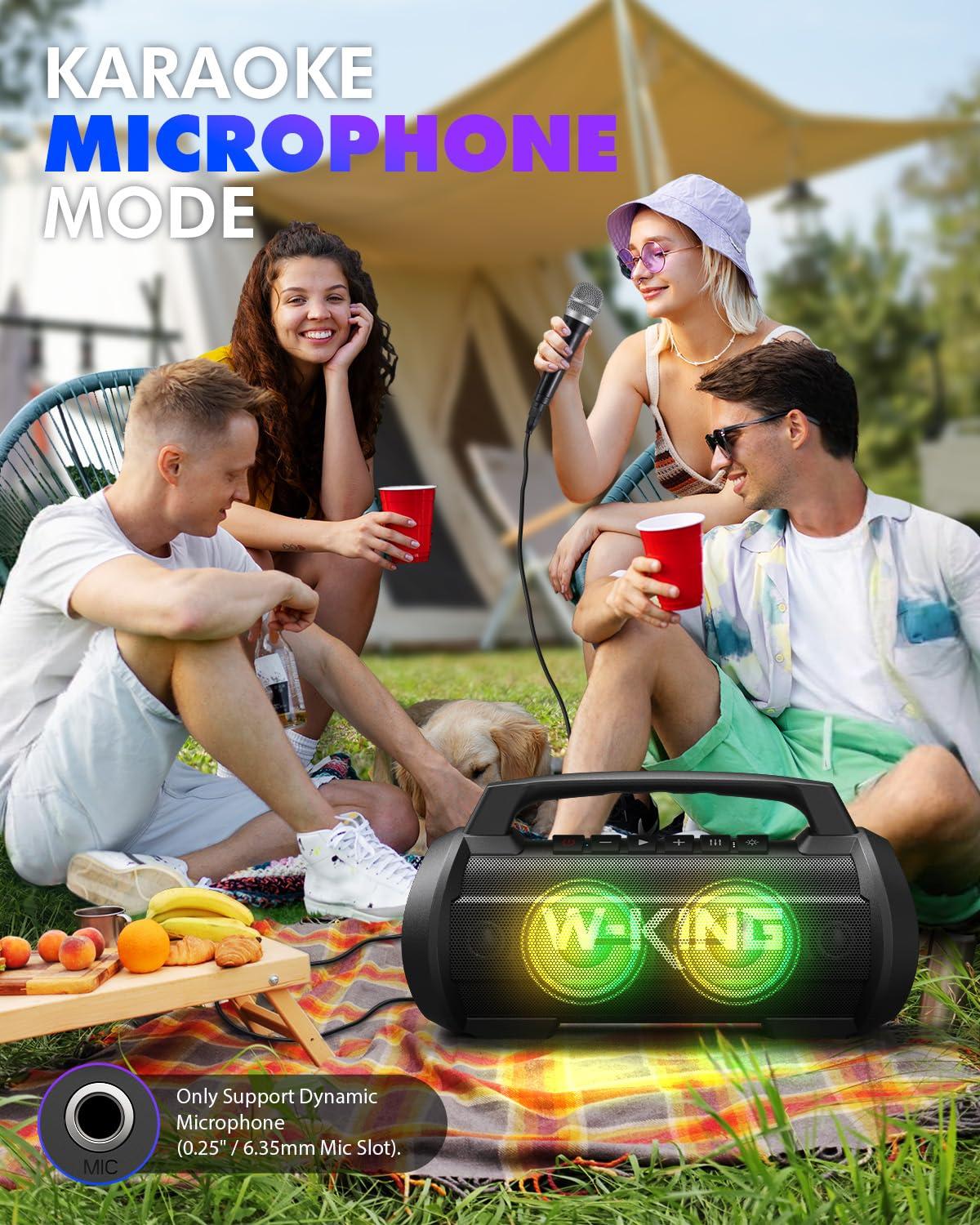 W-KING W-KING Portable Speakers Bluetooth Wireless, 120W Peak 70W Loud Bluetooth Speaker Waterproof Outdoor, Deep Bass/2* Subwoofer/DSP/EQ/42H Playtime/IPX6/RGB Lights/MAC-in/Power Bank, Large Party Boombox
