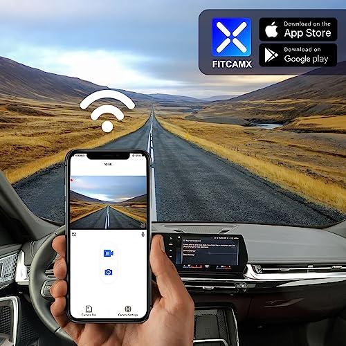 FITCAMX Fitcamx 4K Dash Cam Suitable for Volvo S60 V60 T5 T6 T8 B5 2022 2021 2020 2019, Integrated OEM Look, 2160P UHD Video Quality, Loop Recording WiFi, G-Sensor, Night Vision, Easy to Install, 64GB Card
