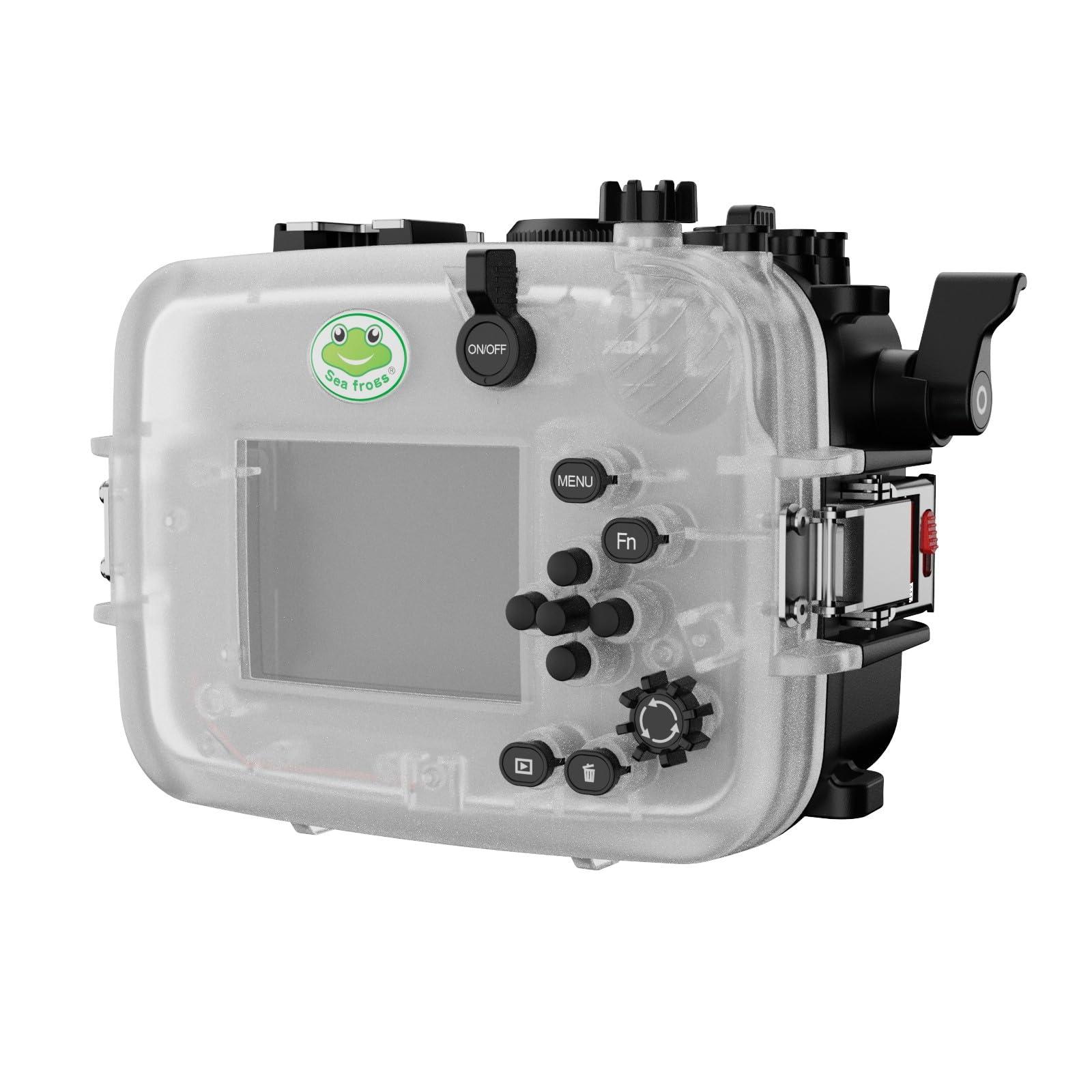 HolaFoto Seafrogs Underwater Housing for Sony ZV-E10 with WA005F Dome Port, [40M/130FT] Waterproof Scuba Housing Case for Sony Alpha ZV-E10 with FE 16-35mm F4, E 18-105mm F4