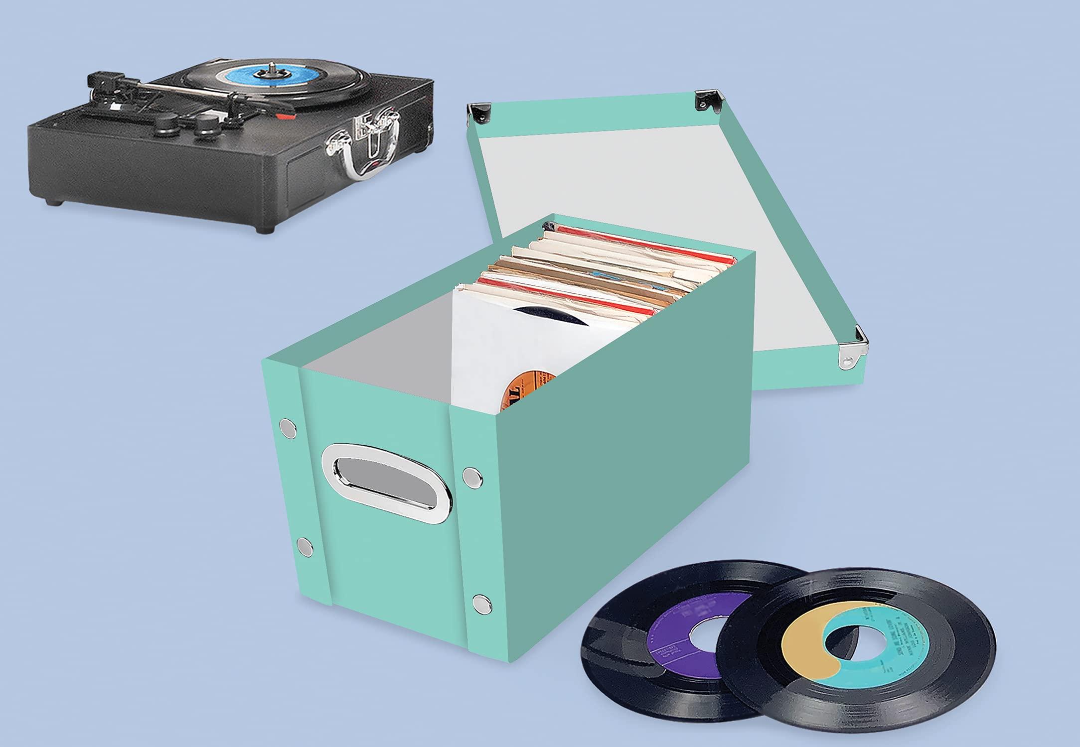 Snap-N-Store Snap-N-Store Vinyl Record Storage Box - 7"/45 RPM - 1 Pack Crate Holds up to 75 Vinyl Albums - Mint