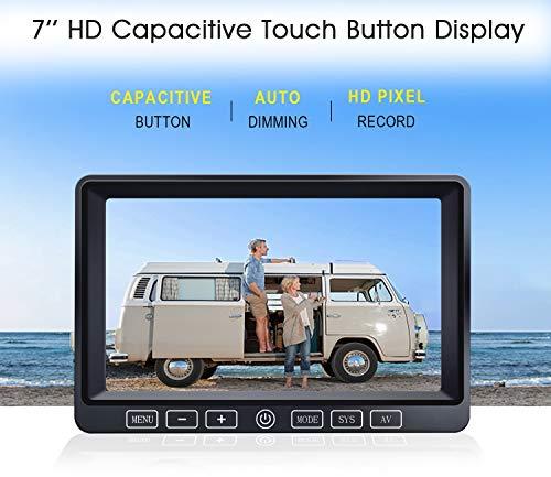 ZEROXCLUB ZEROXCLUB Wireless Backup Camera with 7 Inch DVR Quad Split Monitor for RV Trailer Truck, Digital Signal HD 1080P Wireless Rear Side View 3 Cameras Back Up System w/Recording 18 IR Night Vision (B3C)