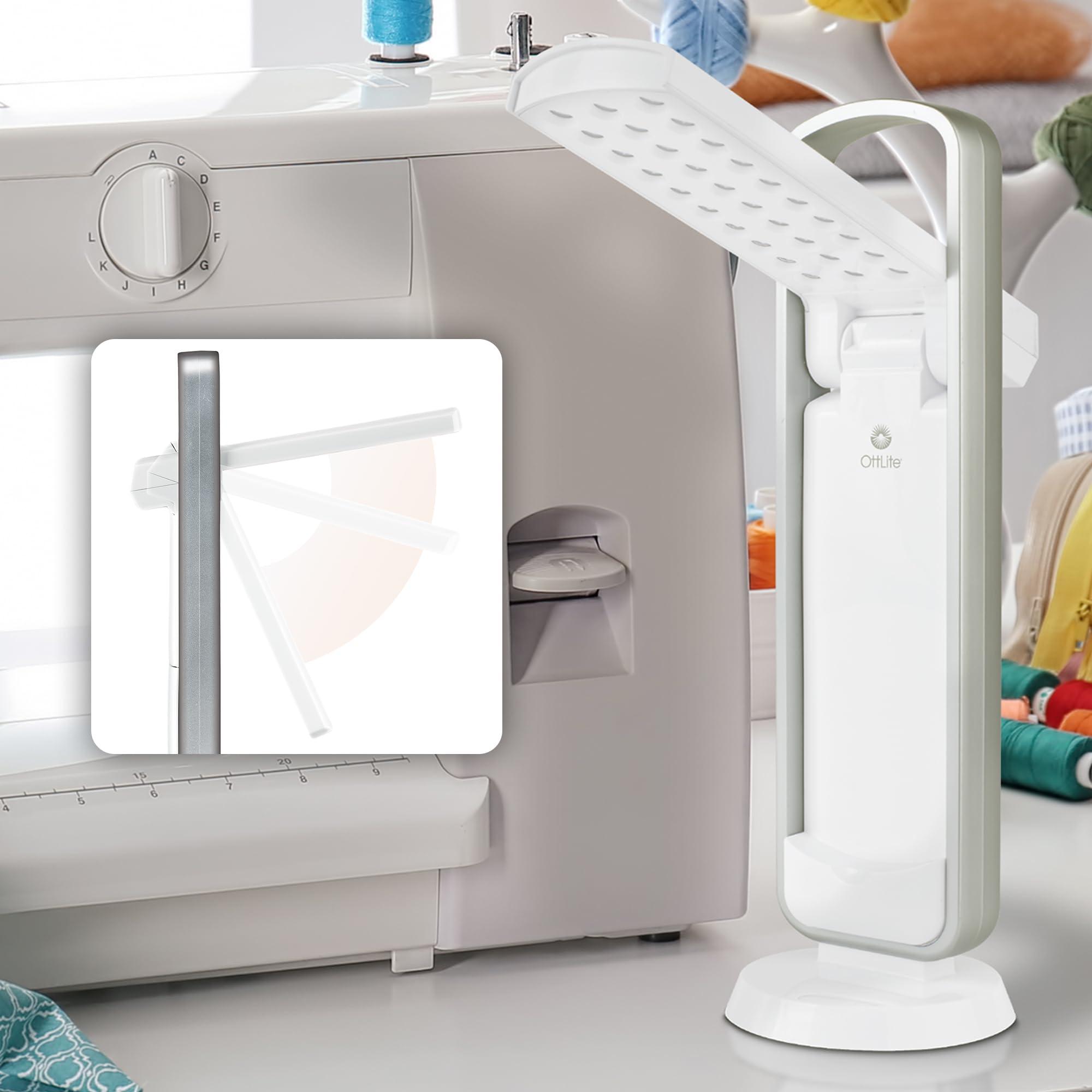 OttLite OttLite Portable LED Task Lamp, White - Lightweight LED Desk Lamp with Carrying Handle, Long-Lasting & Energy-Efficient Natural Daylight LEDs for Home Office & Desk - Automatic On/Off Operation