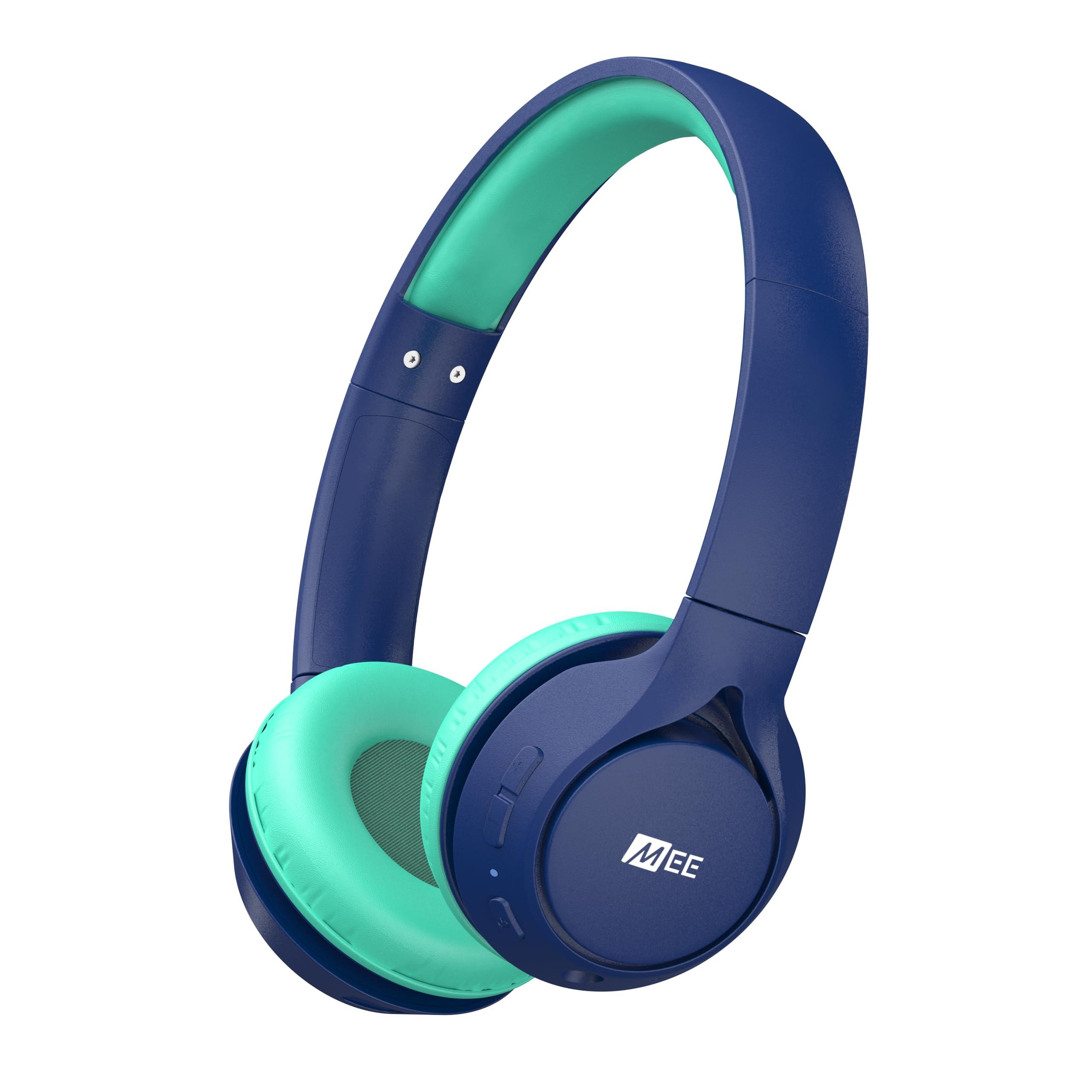 MEE audio MEE audio KidJamz KJ45BT Children's Safe Listening Bluetooth Wireless Headphones with Volume Limiter & Microphone, Adjustable On-Ear Kids Headset for Online Learning/School/Travel/Tablet (Blue/Teal)