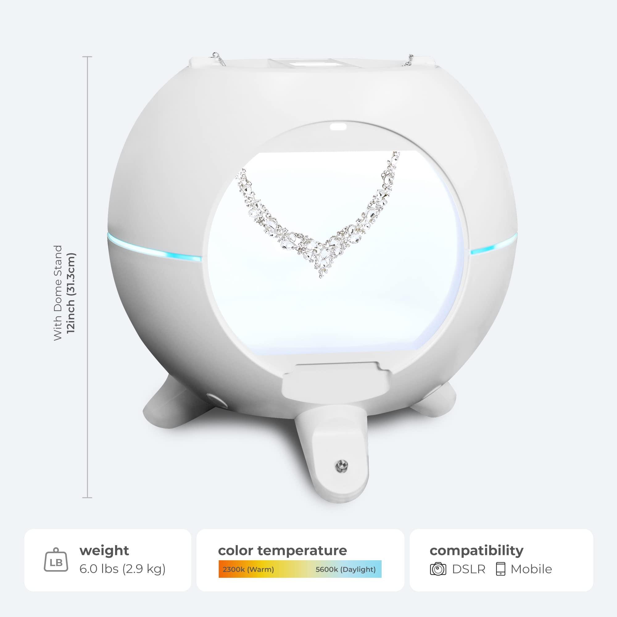 ORANGEMONKIE Foldio360 Smart Dome with Mount Kit (Smart Lightning Turntable with Built-in LED Light, Turntable and Phone Mount Kit | Auto Shooting 360 Degree Images and Video)