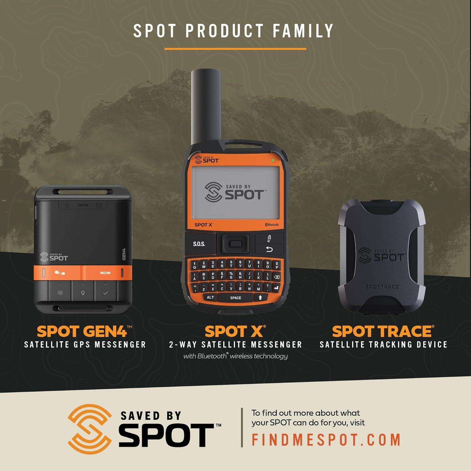 SPOT X Spot Trace Satellite Tracking Device | Handheld Satellite Tracker for Hiking, Camping, Cars, Kids, Outdoor Activities, and Assets with Globalstar Satellite Network Coverage | Subscription Applicable