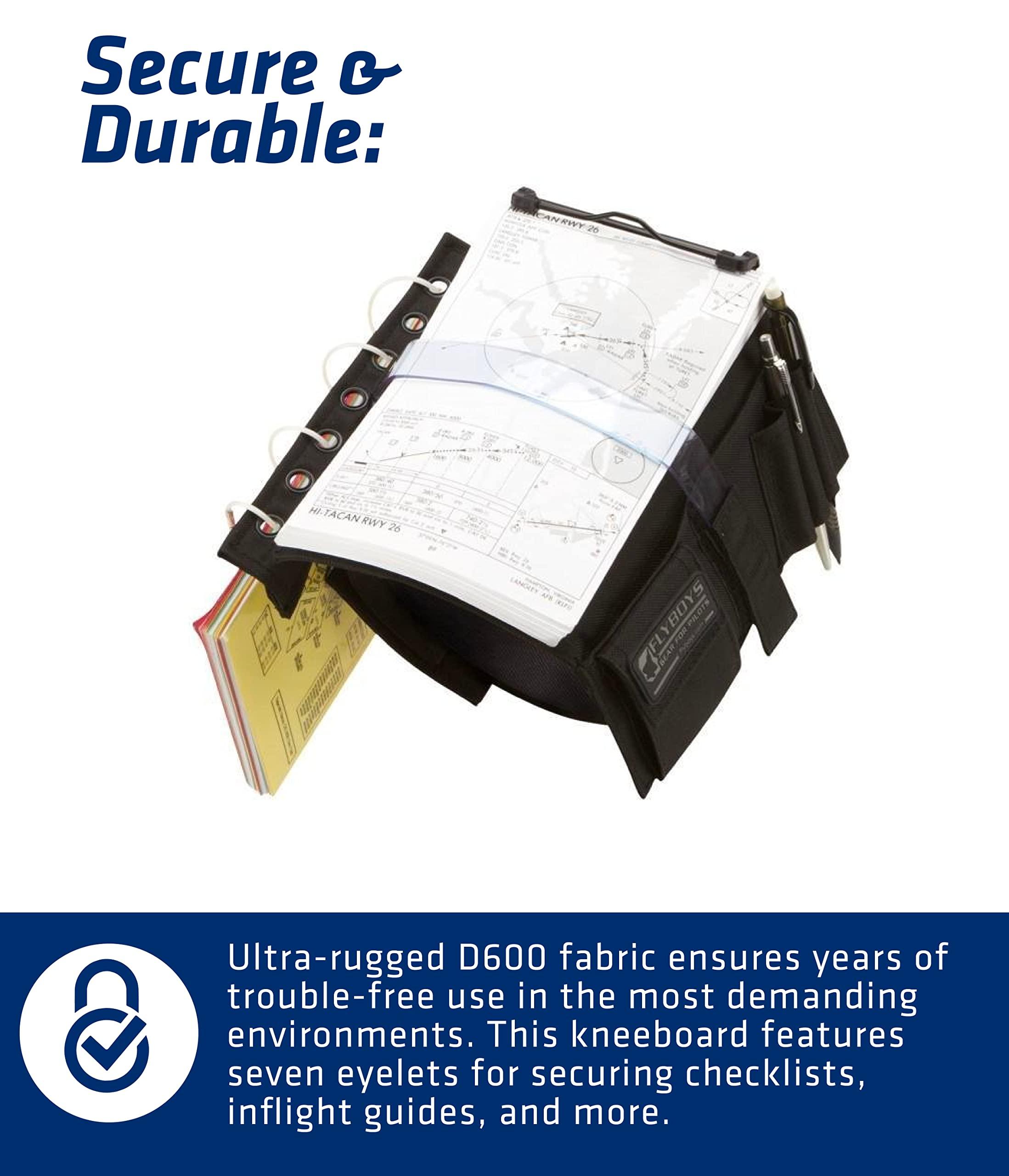 FLYBOYS FlyBoys Classic Kneeboard - Clipboard & Pen Holder - for Professional Pilots, General Aviation - Green