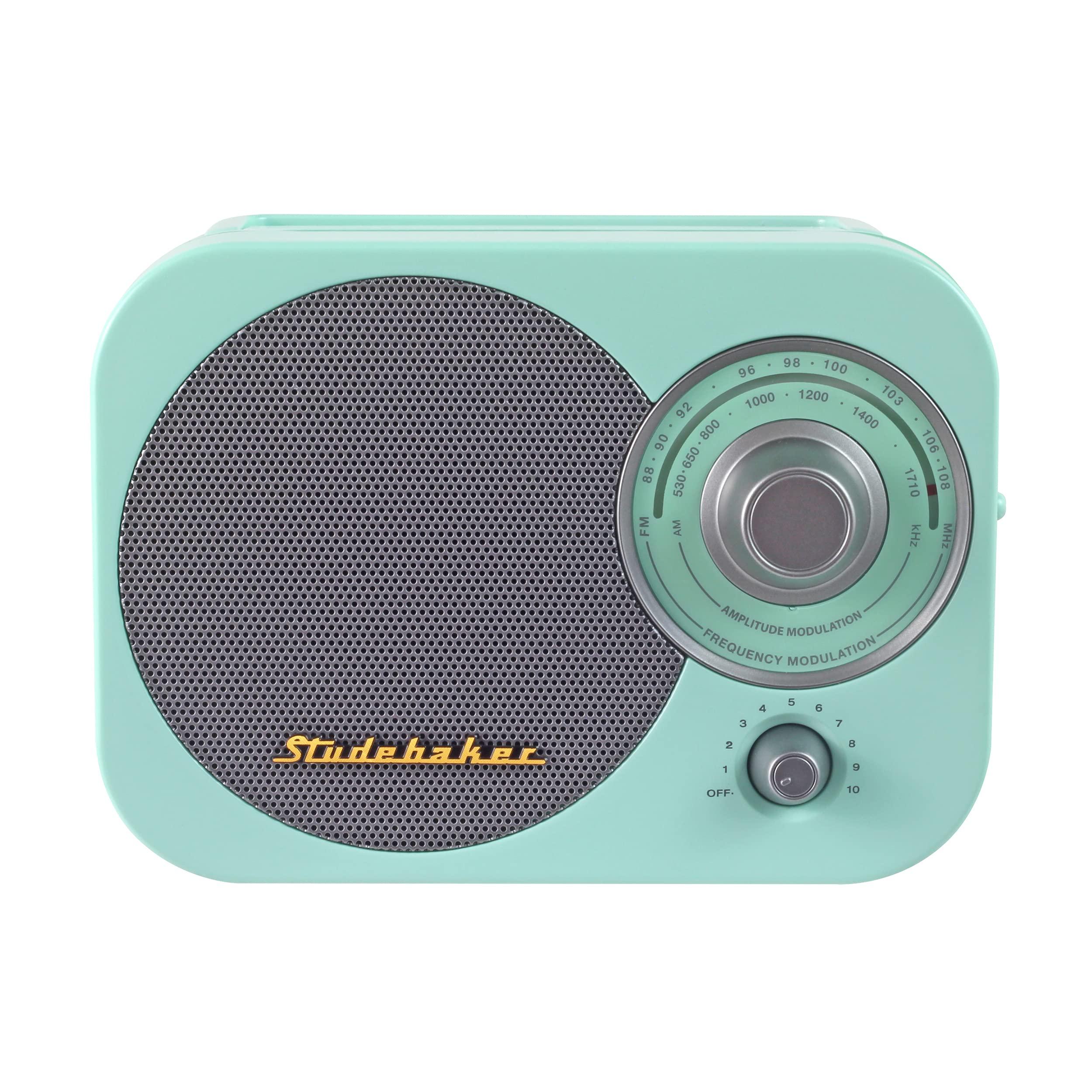 Studebaker Studebaker Mint Green Vintage Home Portable Retro AM/FM Radio with Headphone Jack - (Limited Edition)