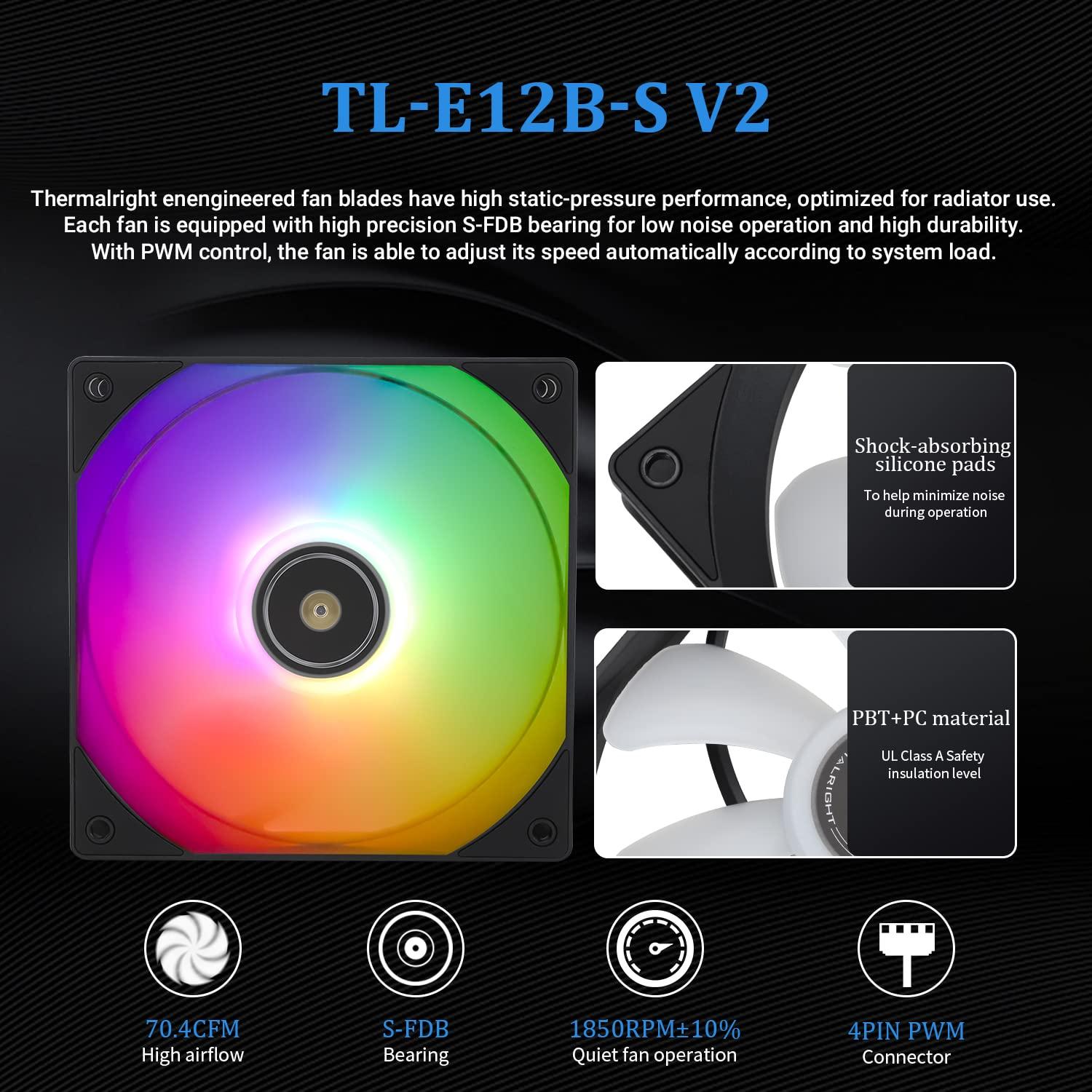 Thermalright Thermalright Frozen Prism 360 Black ARGB CPU Liquid Cooler,Efficient PWM Controlled Pump 3300RPM,3TL-E12 Series PWM Fan,Water Cooling Computer Parts,for AM4/AM5,Intel lga1150/1200/1700/1851/2011