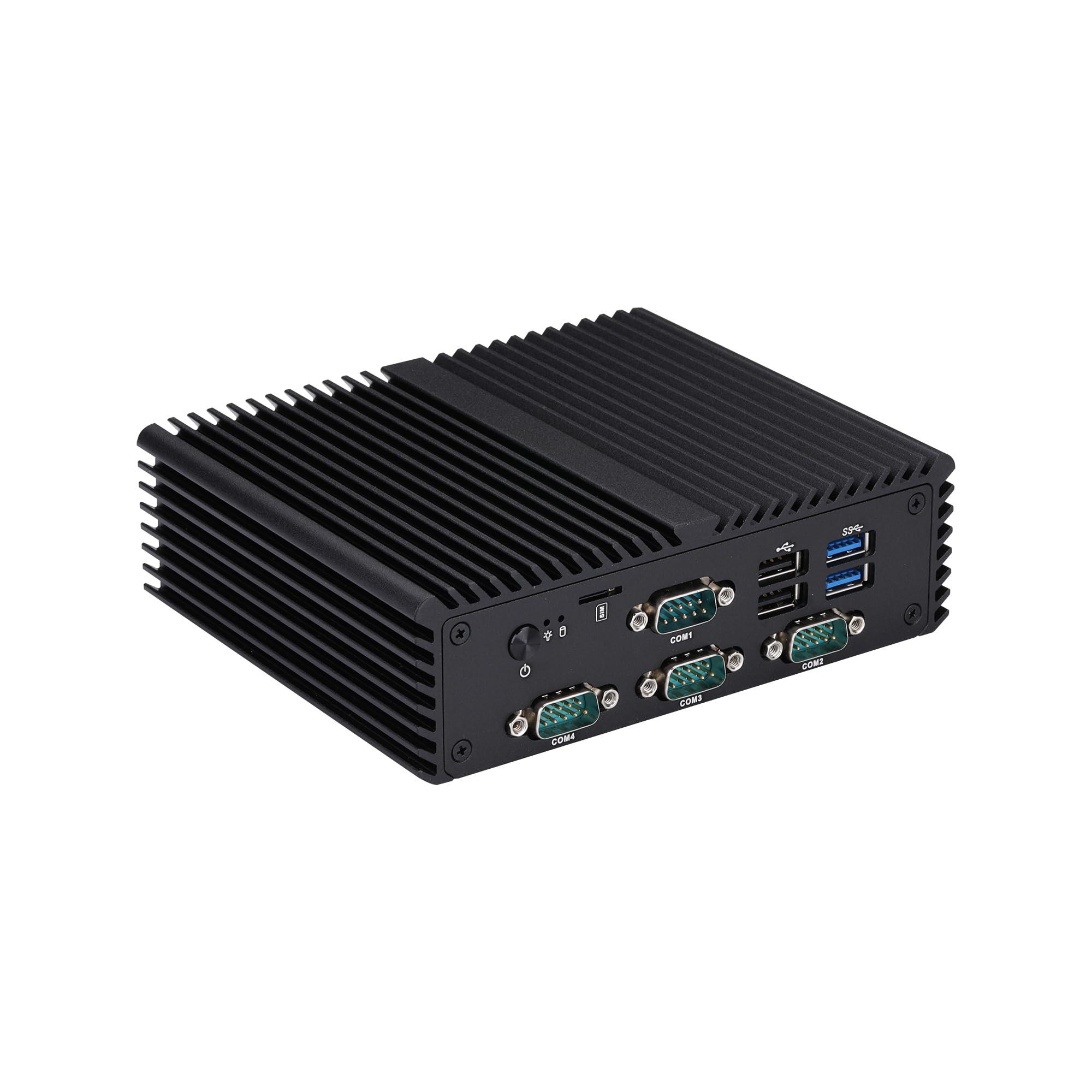 Qotom Qotom Industrial PC Q30921P 5405U Whiskey Lake, 2.3GHz AES-NI (4GB RAM 128GB M.2 SSD WiFi) RS232,Dual LAN,DP+HD,Auto Power On, Industrial Mini PC