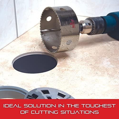 Starrett Starrett Diamond Grit Hole Saw - Ideal for Drilling Small Diameter Holes - 3\" Diameter, 1-5/8\" Cutting Depth, 5/8-18 Thread Size, XA2/XA10 Arbor Type, Silver - KD0300-N