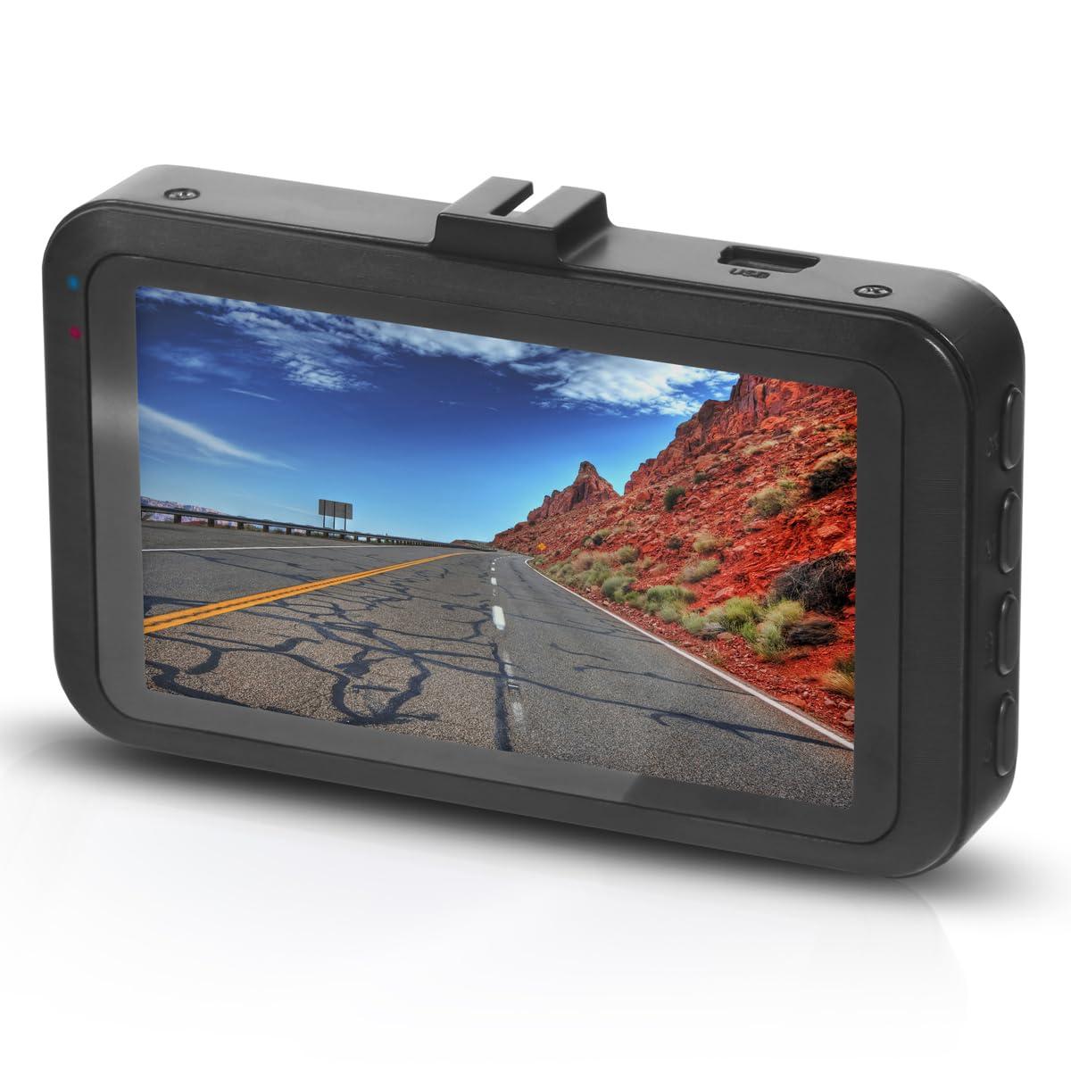 Minolta Minolta 1080p Car Camcorder with LCD Monitor Front Vehicle Camera with G-Sensor, Loop Recording, Wide Angle Lens, Motion Detection, Photo Capture, Touch Control, USB Powered (Black)