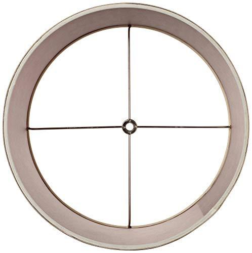 Springcrest Natural Linen Medium Drum Lamp Shade 13" Top x 14" Bottom x 10" High (Spider) Replacement with Harp and Finial - Springcrest