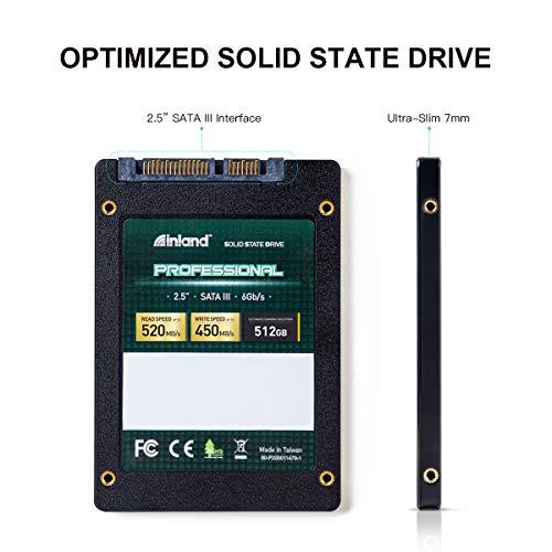 INLAND INLAND Professional 512GB SSD 3D TLC NAND SATA III 6Gb/s 2.5" 7mm Internal Solid State Drive (512GB)