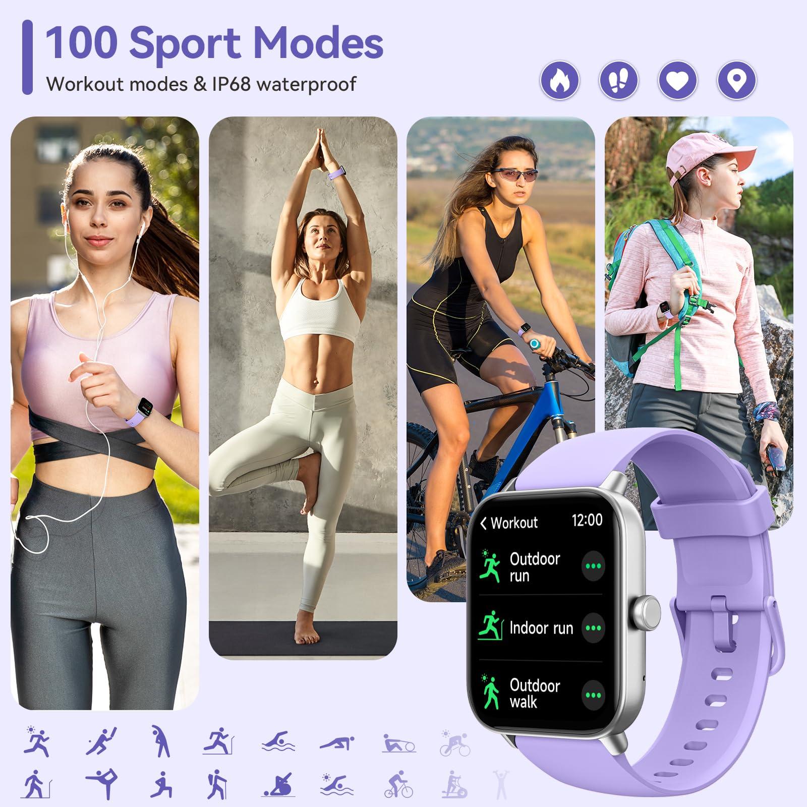 aeac Smart Watch, Alexa Built-in, Stable Bluetooth Call, 2024 Newest Fitness Tracker with Heart Rate/SpO2/Stress/Sleep Monitor, 100 Sports, IP68 Waterproof Smartwatches for iOS Android