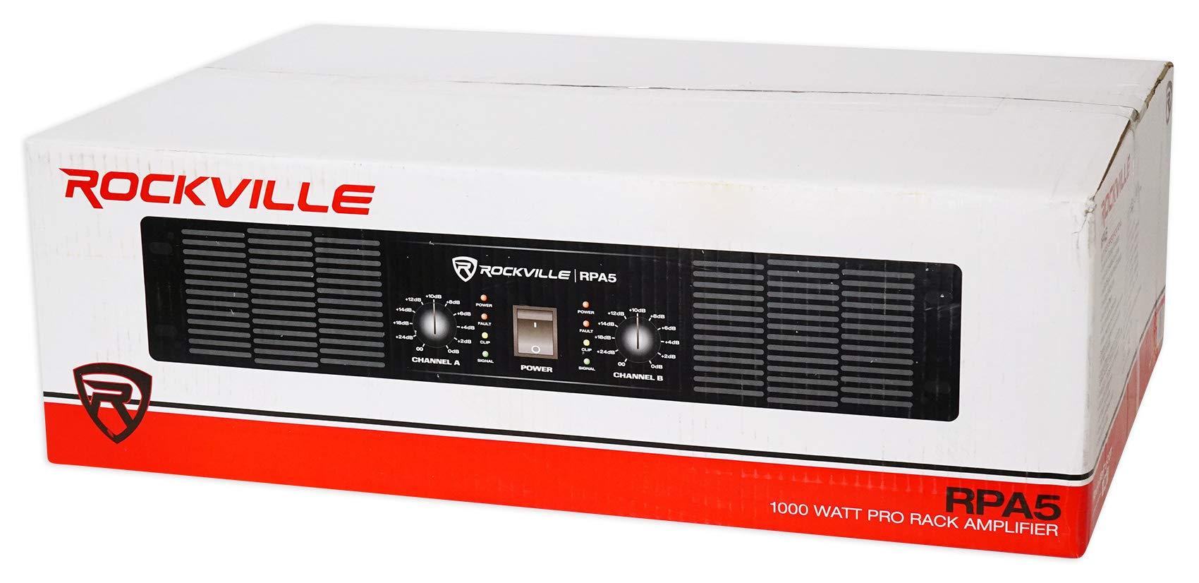 Rockville Rockville RPA5 1000W Peak / 400W RMS 2-Channel Power Amplifier, Rack Mountable - Perfect for Live Sound, Pro Audio, DJs