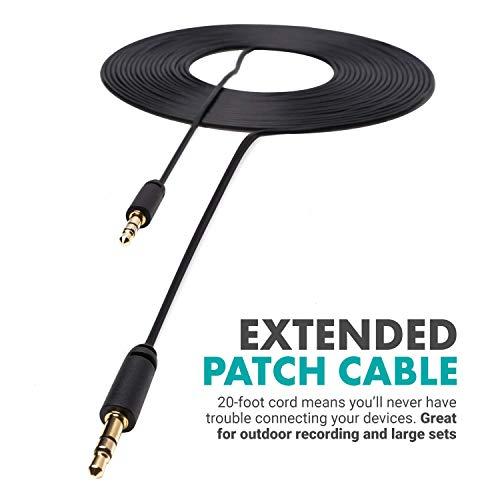 Movo Movo MC6 Dual 3.5mm Male Stereo TRS to TRS Cable - Camera Patch Connects Mics, Audio Mixers to Camera, Recorders (Dual Male 20-Foot Extended TRS Cable) - 3.5mm Audio Cable for Filmmakers and Musicians