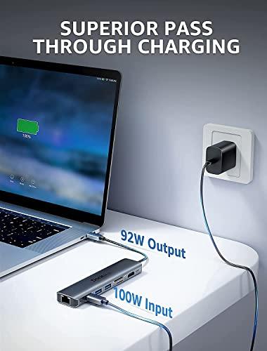 dockteck USB C Hub Multiport Adapter,Dockteck 7-in-1 USB-C Hub with 4K 60Hz HDMI with USB C to HDMI VGA Adapter, CableCreation USB Type C to Dual VGA HDMI Splitter Converter