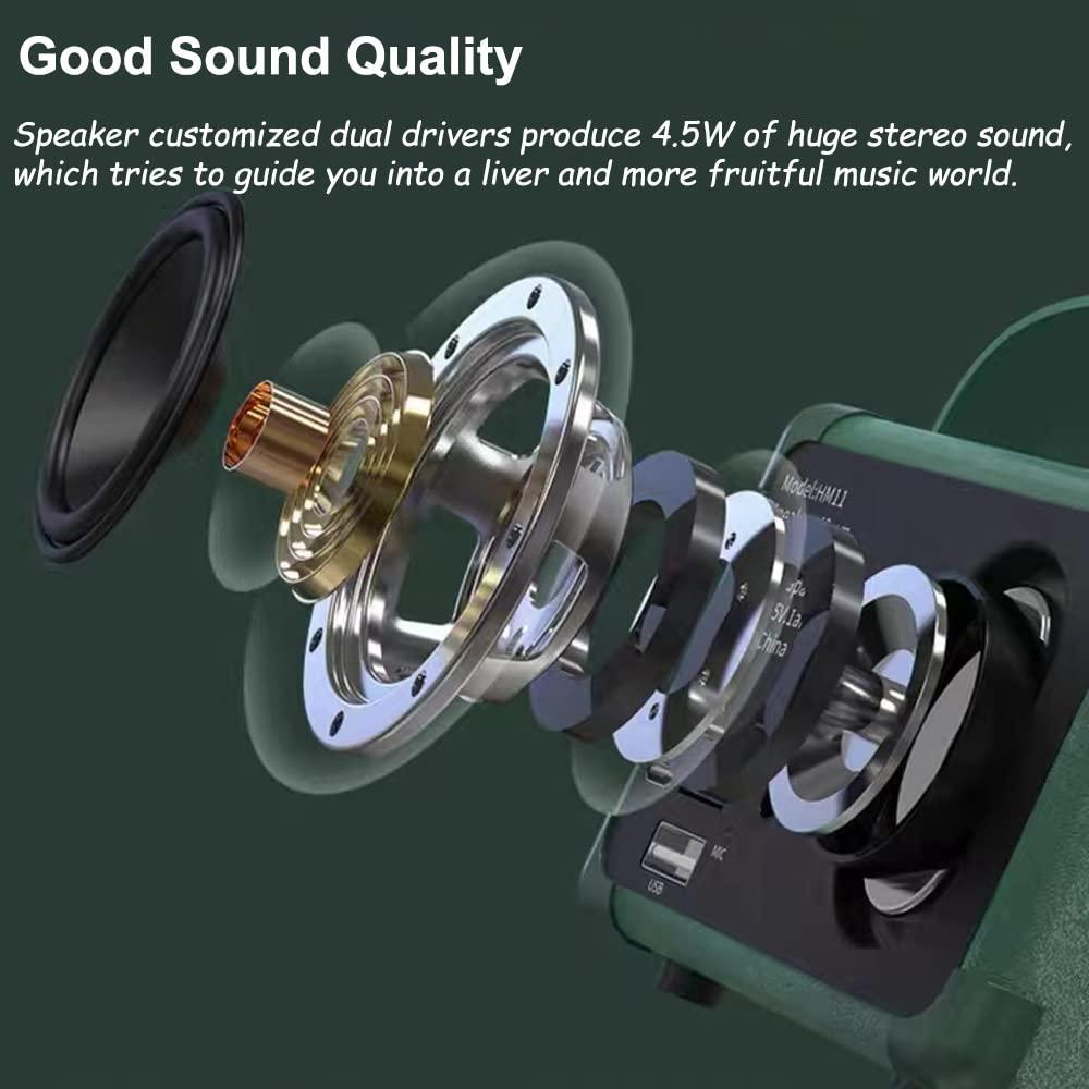 Baolira Baolira Retro Bluetooth Speaker, Portable Wireless Speaker with Crystal Clear Stereo Sound and Rich Bass,Retro Decor for Desk Bedroom Kitchen, Birthday Gifts for Women Men Teens (Black)