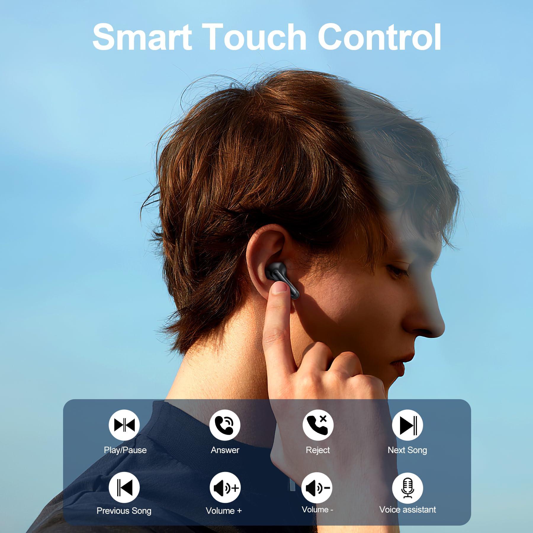 Blackview Blackview Wireless Noise Canceling Earbuds in Ear Headphones Wireless Bluetooth 5.3, Ear Buds Built-in Mic Sports Earbuds IPX7 Waterproof,56H Playtime LED Power Display for Android/iOS Phone