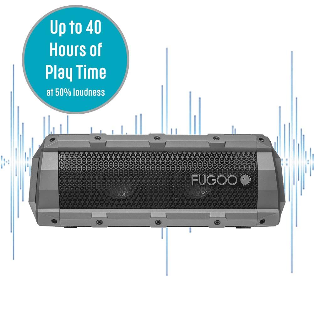 Fugoo Fugoo Element | Portable Bluetooth Speaker, 360 Audio, 60W, IPX7 Rating, Up to 40 Hours Playtime | Floats on Water | Built-in Mic Siri/Google Now