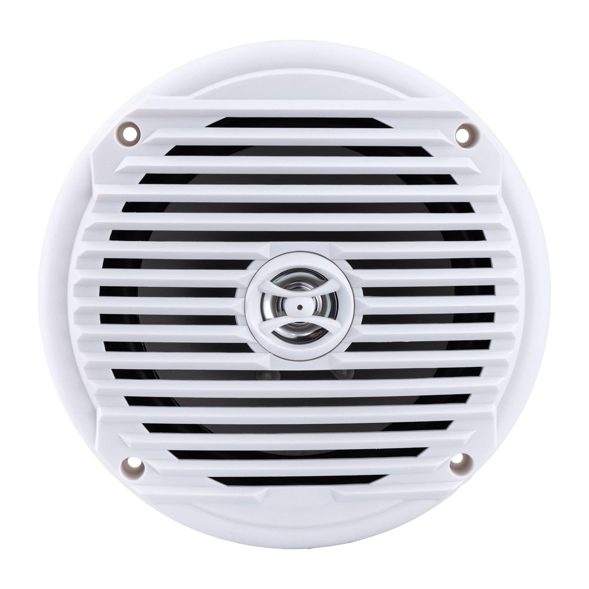 RecPro RecPro RV Speakers | 6.5\" Marine Speaker | Coaxial Style | Color Options | Pair of Speakers (White)