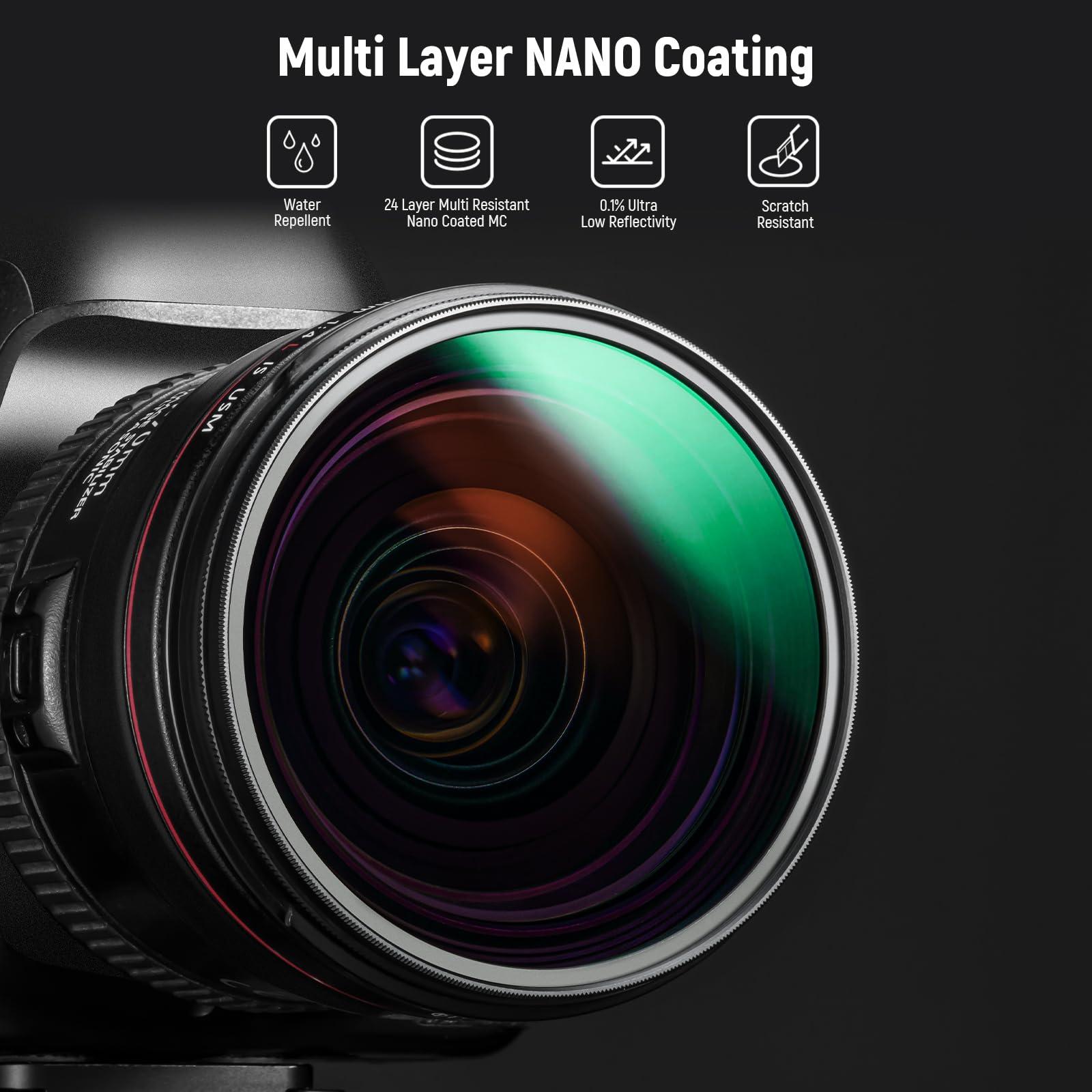 Neewer Neewer 86mm Polarizing Filter, 24 Layer Multi Resistant Nano Coated MC CPL Circular Polarising Filter, HD Optical Glass Polarizer/Ultra Slim/Reduce Reflection/Enhance Contrast/Reduce Glare