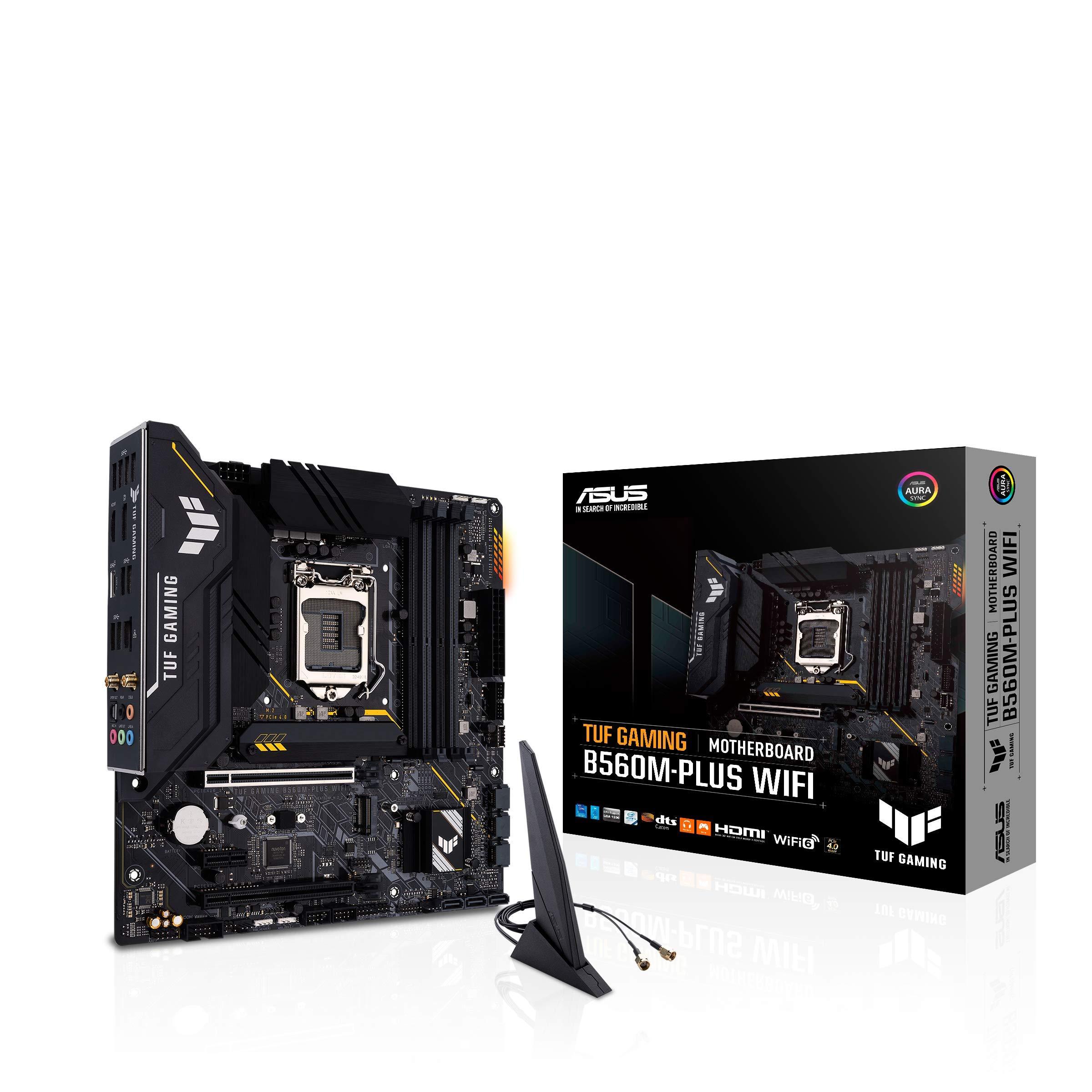 ASUS ASUS TUF Gaming B560M-PLUS WiFi LGA1200 (Intel11th/10th Gen) Micro ATX Gaming Motherboard (PCIe 4.0, 2X M.2 Slots,8+1 Power Stages, 2.5Gb LAN, WiFi 6, USB 3.2 Type-C, Thunderbolt 4 Support)