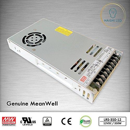 HAISHI LED MeanWell Compact Design, 12VDC Switching Power Supply, Active Cooling, LRS-350-12, 110VAC / 220VAC Switchable (350 Watt)
