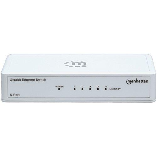 Manhattan Products 1 - Gigabit Ethernet Switch (5 Port), Gigabit Ethernet switch expands network in an instant , Plug & play, 560696