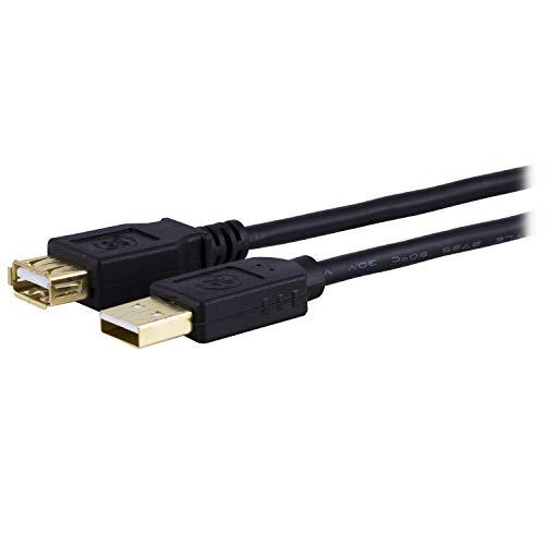 GE home electrical GE home electrical GE 6 ft. USB Extension Cable, Extend the Length of a USB Cable, USB-A Male to USB-A Female, for Laptop, Printers, USB Hubs, and More, Black, 34505