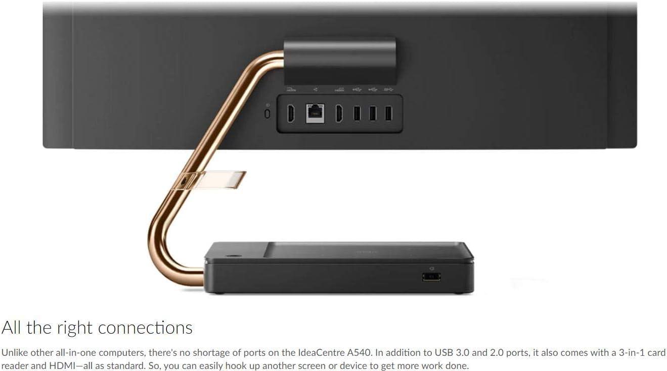 Lenovo Lenovo Ideacentre A540 23.8\" FHD All-in-One Desktop, AMD Ryzen 5 Pro 4650GE, 16GB RAM 1TB PCIe SSD, Webcam, HDMI, Wireless Keyboard & Mouse, Windows 10 Pro, Black